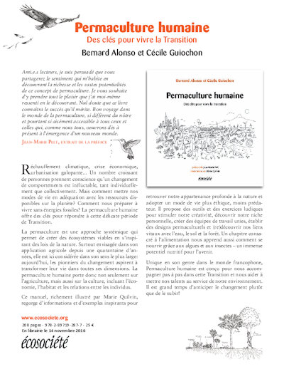 Livre Permaculture humaine